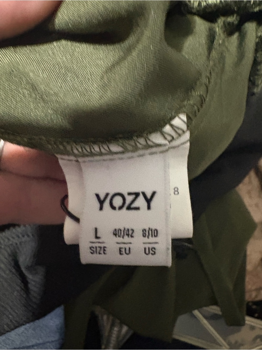 High-Waist Olive Green Wide-Leg Women's Pants with attached top - Picture 8 of 10